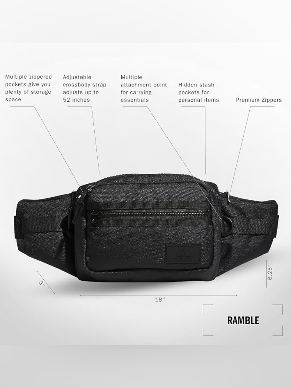 BRAND NEW men women unisex adidas ramble crossbody waist fanny bag